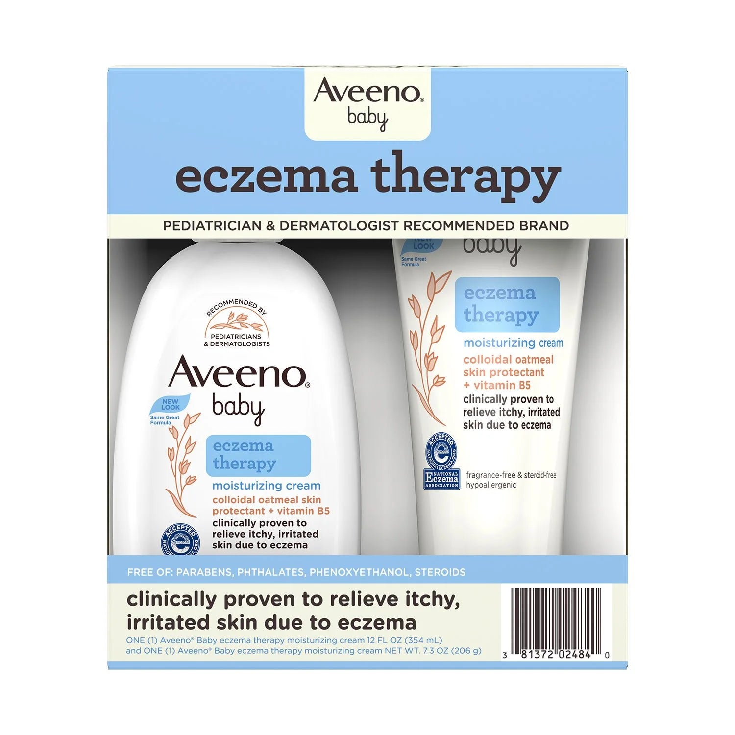 Aveeno Baby Eczema Therapy Moisturizing Cream, 2 Pk., 7.3 fl. Oz. and 12 Fl. Oz - Bellso